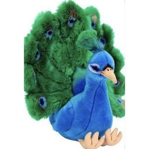 Peacock FAO Schwarz Toys R Us Retired Animal Peafowl Plush Stuffed Bird